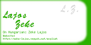 lajos zeke business card